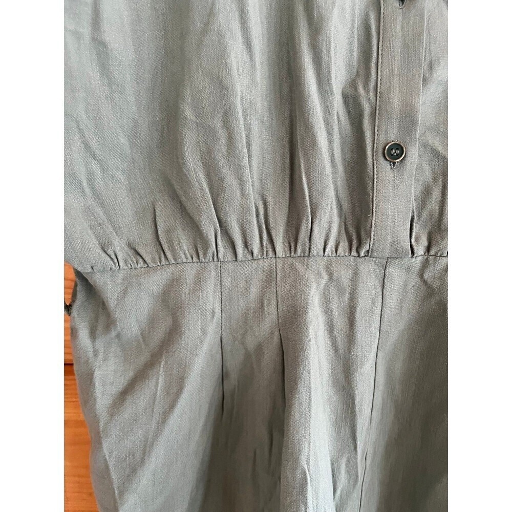 Zara Button Down Shirt Playsuit Shorts Jumpsuit L Green - Picture 5 of 7